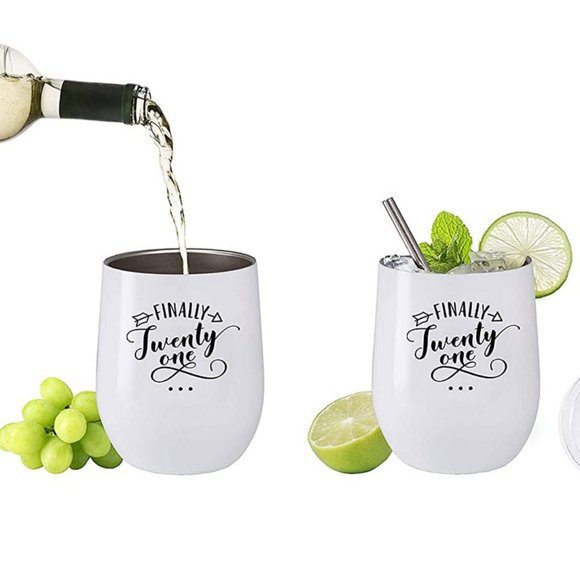 Finally 21 birthday tumbler cup stainless steel - Picture 4 of 8